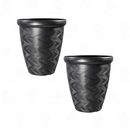 Artex Wave Textured Planter | Medium & Large Planters Variety – Modern Ripple Effect