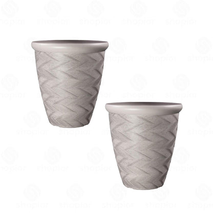 Artex Wave Textured Planter | Medium & Large Planters Variety – Modern Ripple Effect