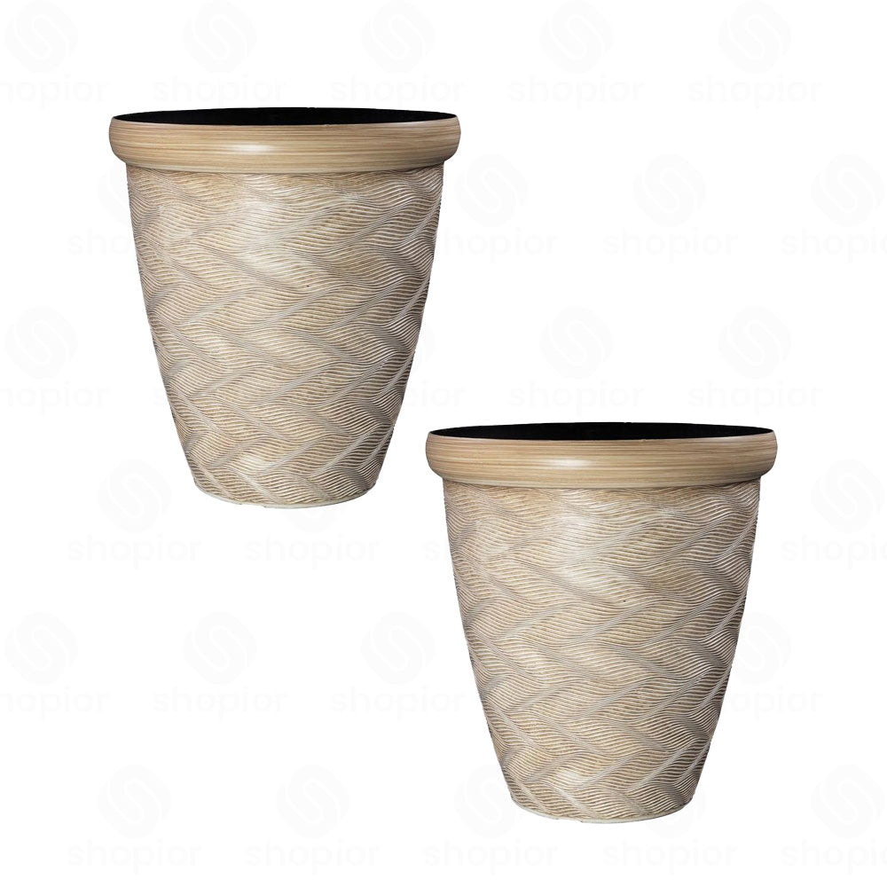 Artex Wave Textured Planter | Medium & Large Planters Variety – Modern Ripple Effect