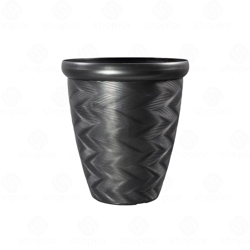 Artex Wave Textured Planter | Medium & Large Planters Variety – Modern Ripple Effect