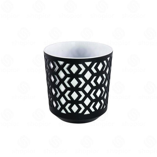 Aztec Planter 19.5cm | Modern Geometric 2-Tone Indoor & Outdoor Plant Pot | Garden Planters