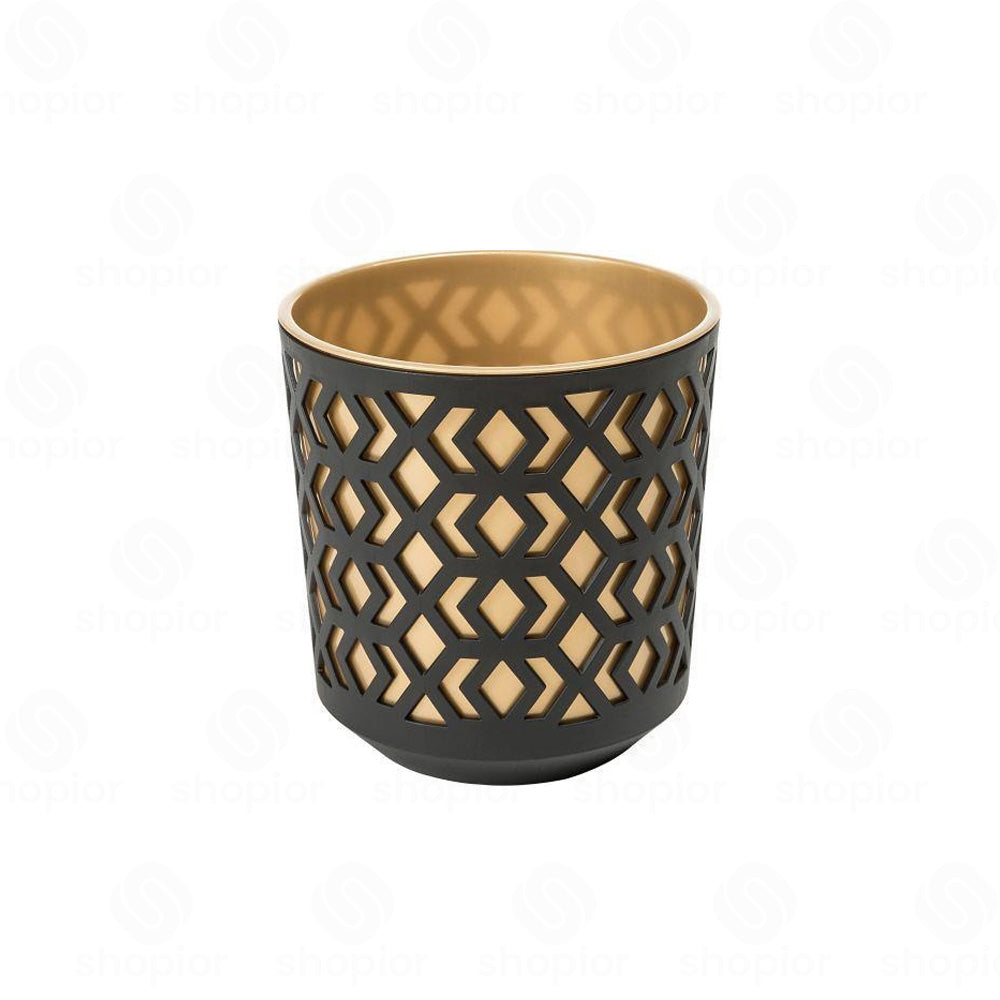 Aztec Planter 19.5cm | Modern Geometric 2-Tone Indoor & Outdoor Plant Pot | Garden Planters