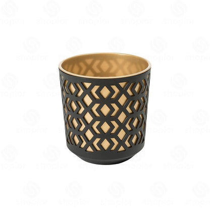Aztec Planter 19.5cm | Modern Geometric 2-Tone Indoor & Outdoor Plant Pot | Garden Planters