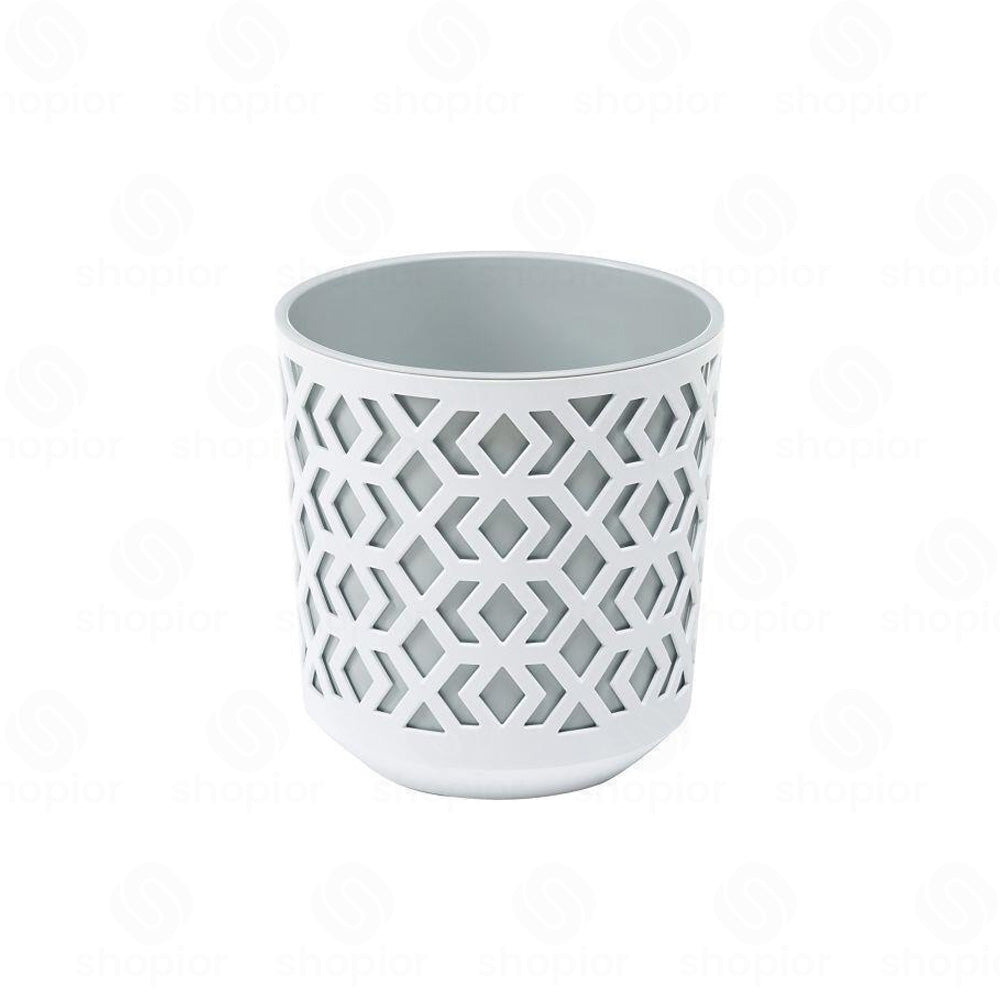 Aztec Planter 19.5cm | Modern Geometric 2-Tone Indoor & Outdoor Plant Pot | Garden Planters