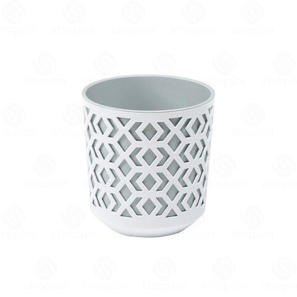 Aztec Planter 19.5cm | Modern Geometric 2-Tone Indoor & Outdoor Plant Pot | Garden Planters