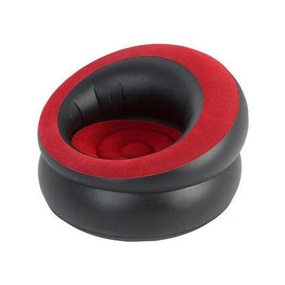 Inflatable Air Chair Sofa – Indoor & Outdoor Blow Up Seat | Gaming Lounger with Ultra Soft Flocked Surface | Portable Single Inflatable Sofa in Red/Black
