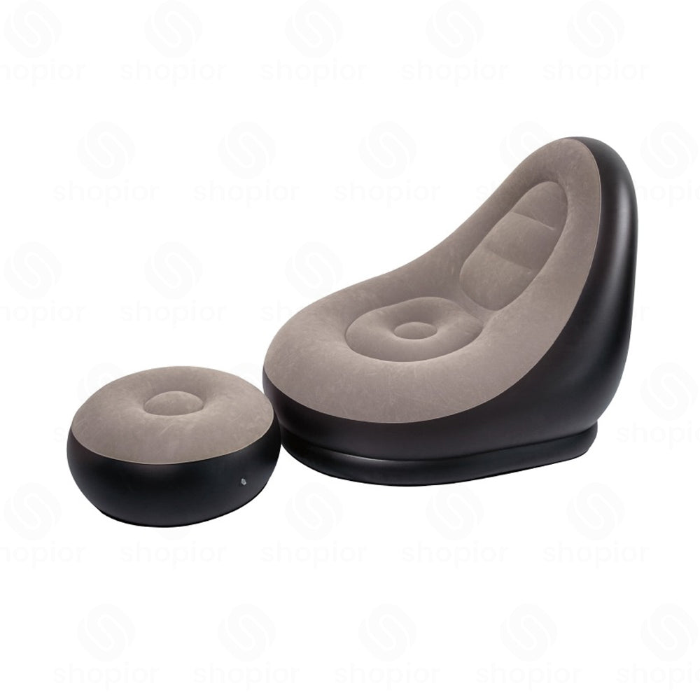 Inflatable Air Chair Sofa – Indoor & Outdoor Blow Up Seat | Gaming Lounger with Ultra Soft Flocked Surface | Portable Single Inflatable Sofa in Red/Black