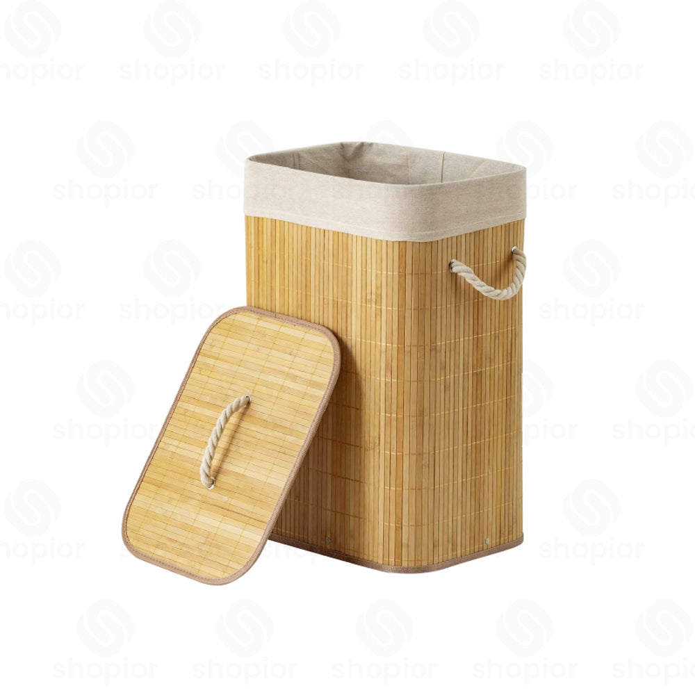 Premium Collapsible Laundry Basket – Foldable Laundry Hamper | Silicone & Bamboo