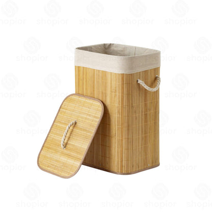Premium Collapsible Laundry Basket – Foldable Laundry Hamper | Silicone & Bamboo