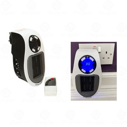 400W Plug In Electric Wall Heater with Remote Control | PTC Ceramic Space Heater, Digital LED Display, 12H Timer