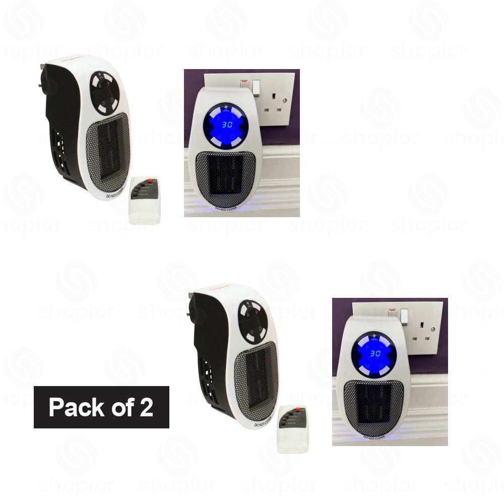 400W Plug In Electric Wall Heater with Remote Control | PTC Ceramic Space Heater, Digital LED Display, 12H Timer