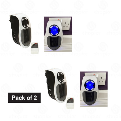 400W Plug In Electric Wall Heater with Remote Control | PTC Ceramic Space Heater, Digital LED Display, 12H Timer
