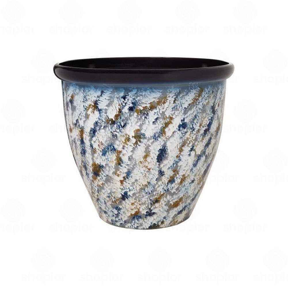 Bell Planters Squat Glazed Effect Decorative Plastic Garden Pots for Indoor Outdoor Use | Flower, Herb & Succulent Plant Pots