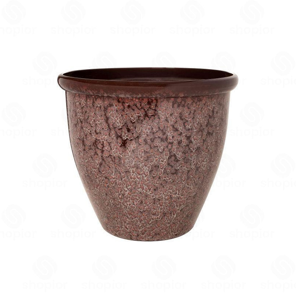 Bell Planters Squat Glazed Effect Decorative Plastic Garden Pots for Indoor Outdoor Use | Flower, Herb & Succulent Plant Pots