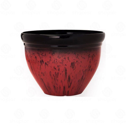 Bell Planters Squat Glazed Effect Decorative Plastic Garden Pots for Indoor Outdoor Use | Flower, Herb & Succulent Plant Pots