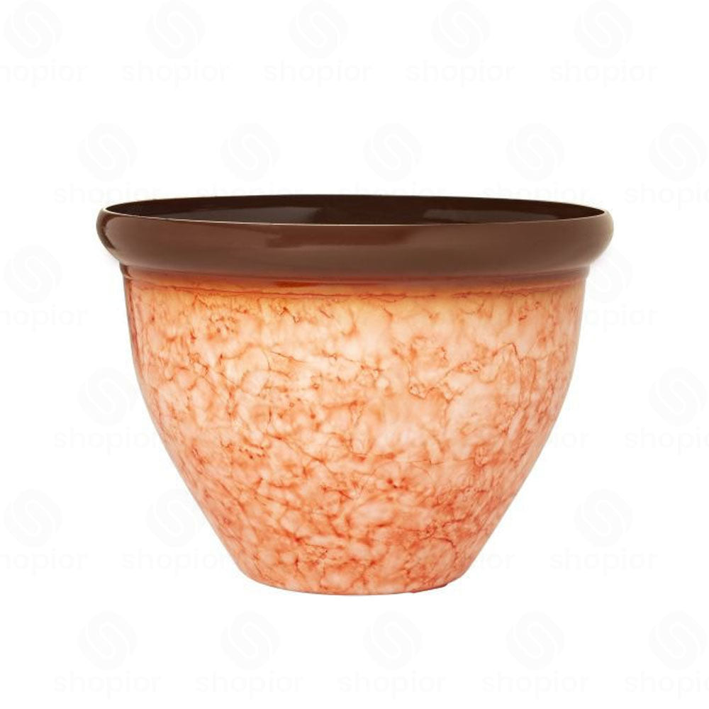 Bell Planters Squat Glazed Effect Decorative Plastic Garden Pots for Indoor Outdoor Use | Flower, Herb & Succulent Plant Pots