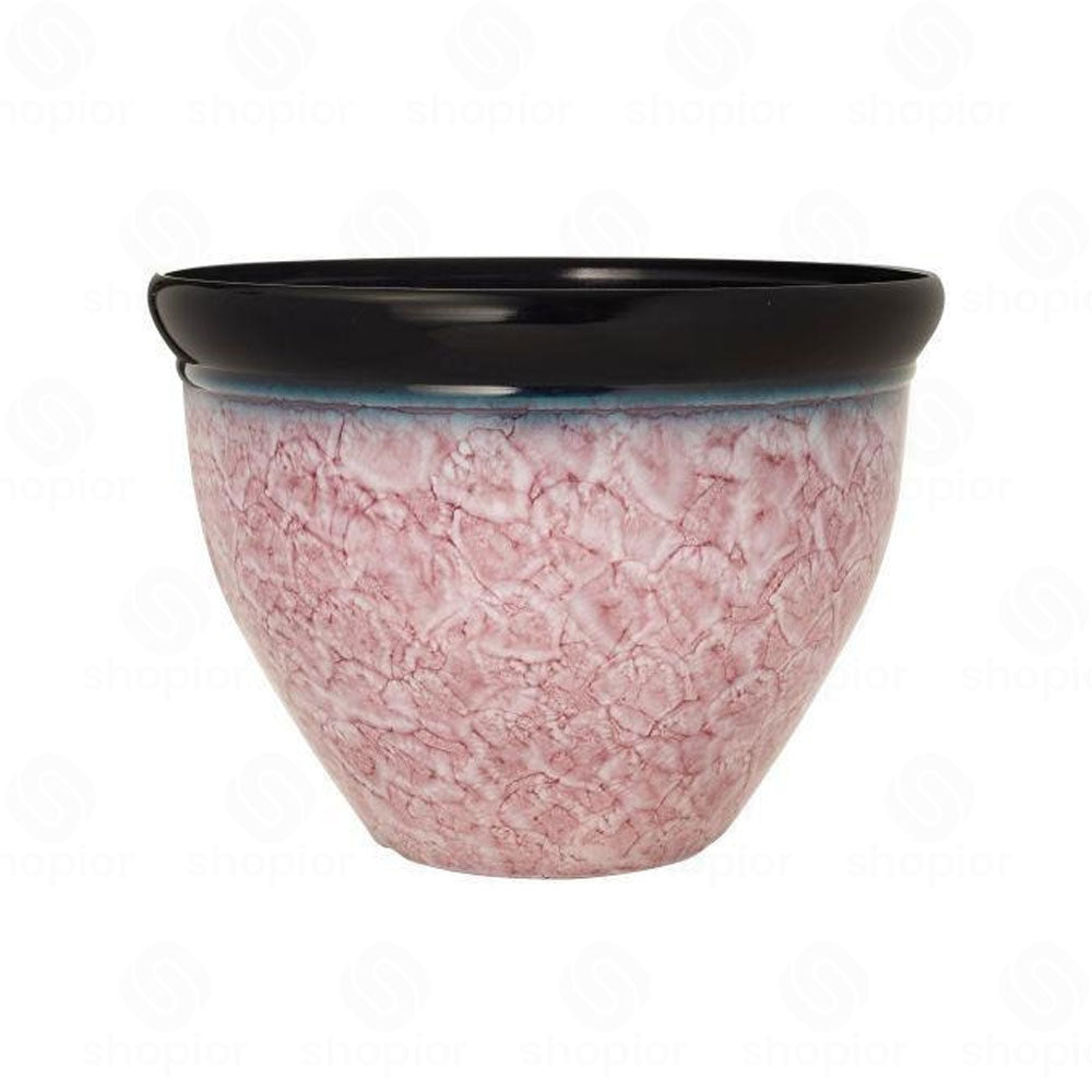 Bell Planters Squat Glazed Effect Decorative Plastic Garden Pots for Indoor Outdoor Use | Flower, Herb & Succulent Plant Pots