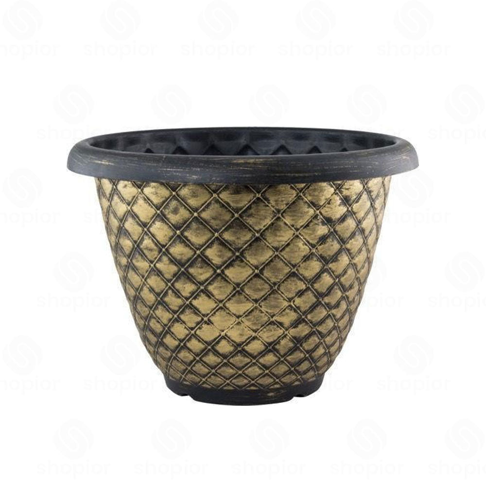 Bell Planters Squat Glazed Effect Decorative Plastic Garden Pots for Indoor Outdoor Use | Flower, Herb & Succulent Plant Pots