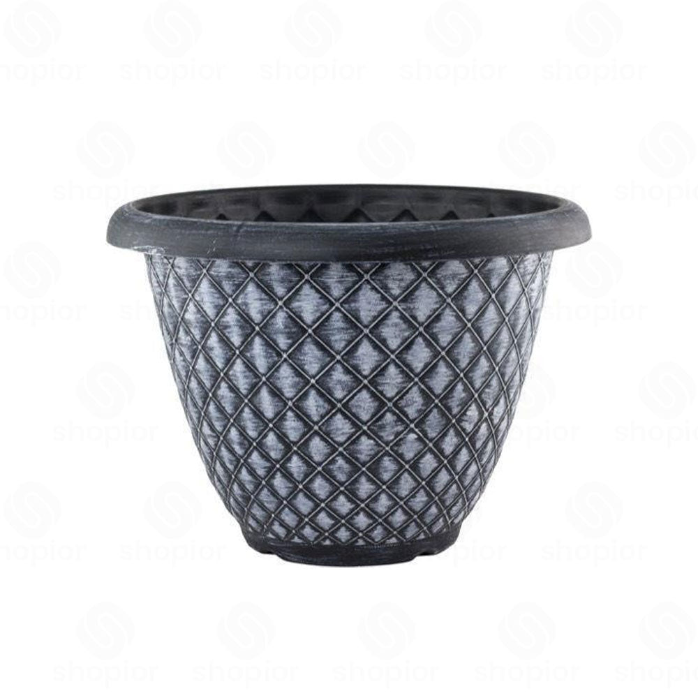 Bell Planters Squat Glazed Effect Decorative Plastic Garden Pots for Indoor Outdoor Use | Flower, Herb & Succulent Plant Pots