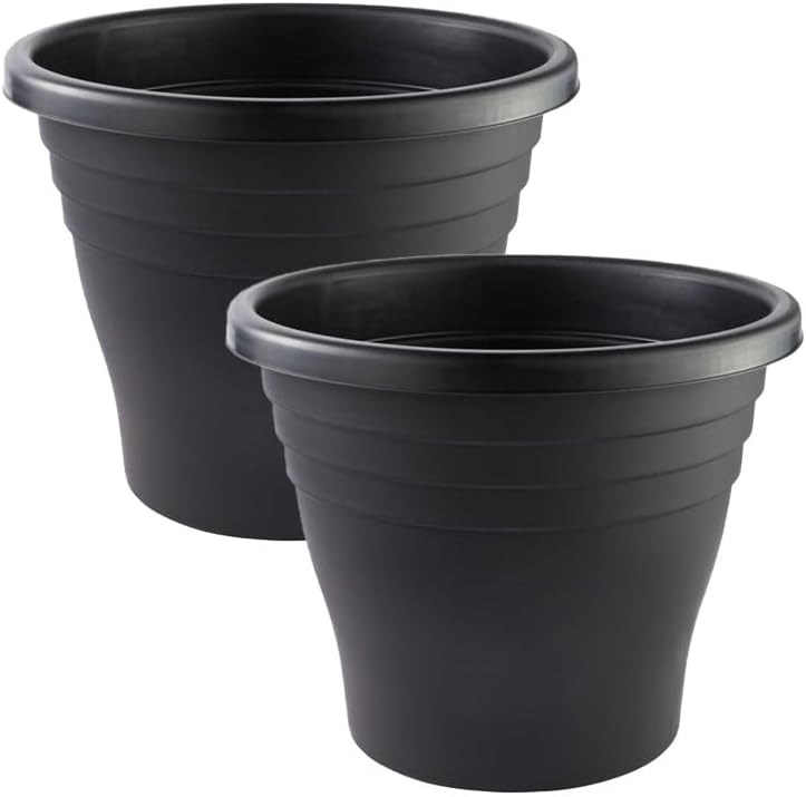 30cm (12 Inch) Plastic Planter Round Ascot Flower Pot | Garden Plant Pot