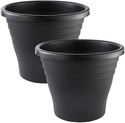 30cm (12 Inch) Plastic Planter Round Ascot Flower Pot | Garden Plant Pot