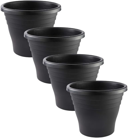 30cm (12 Inch) Plastic Planter Round Ascot Flower Pot | Garden Plant Pot