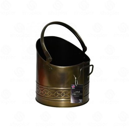 Metal Coal Scuttle Bucket & Coal Hod – Fireplace Fuel Storage for Coal, Logs & Smokeless Fuel