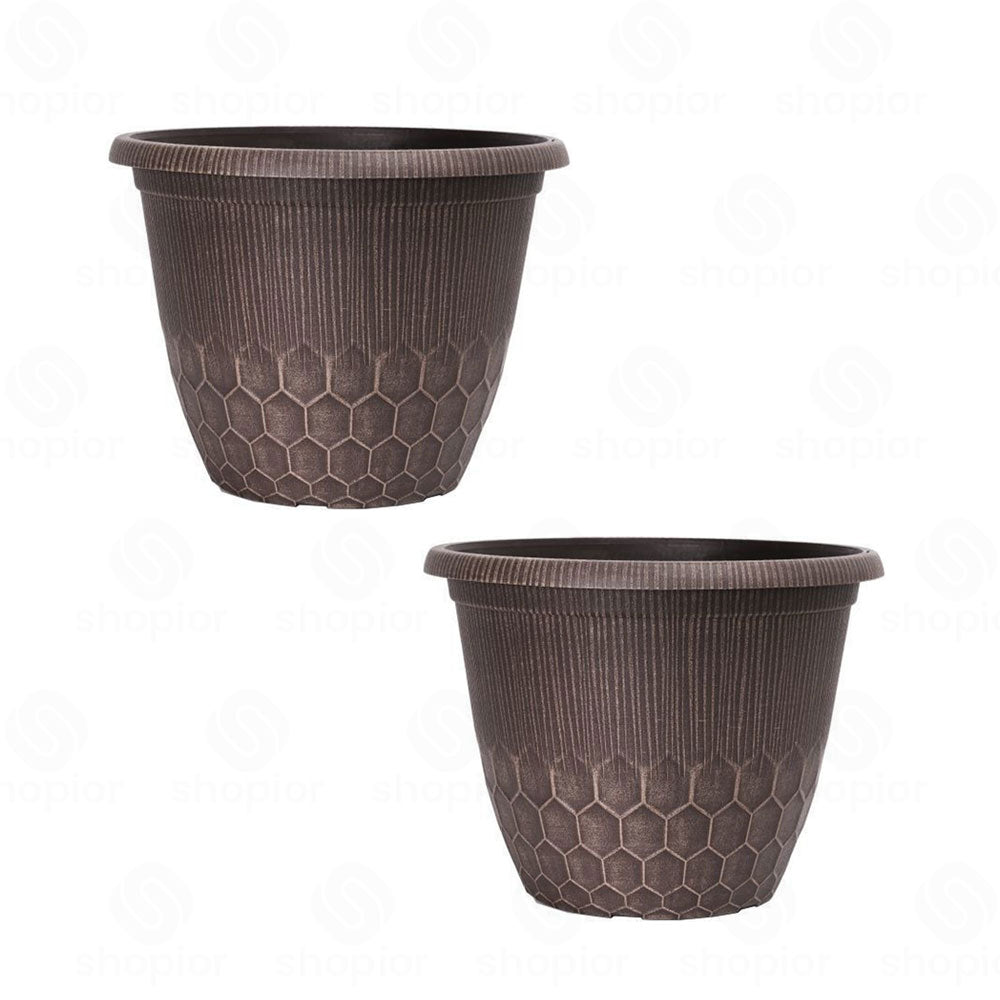 Bristol Planter 12.5 Inch | Modern Round Plastic Plant Pot, Indoor Outdoor Garden Planter