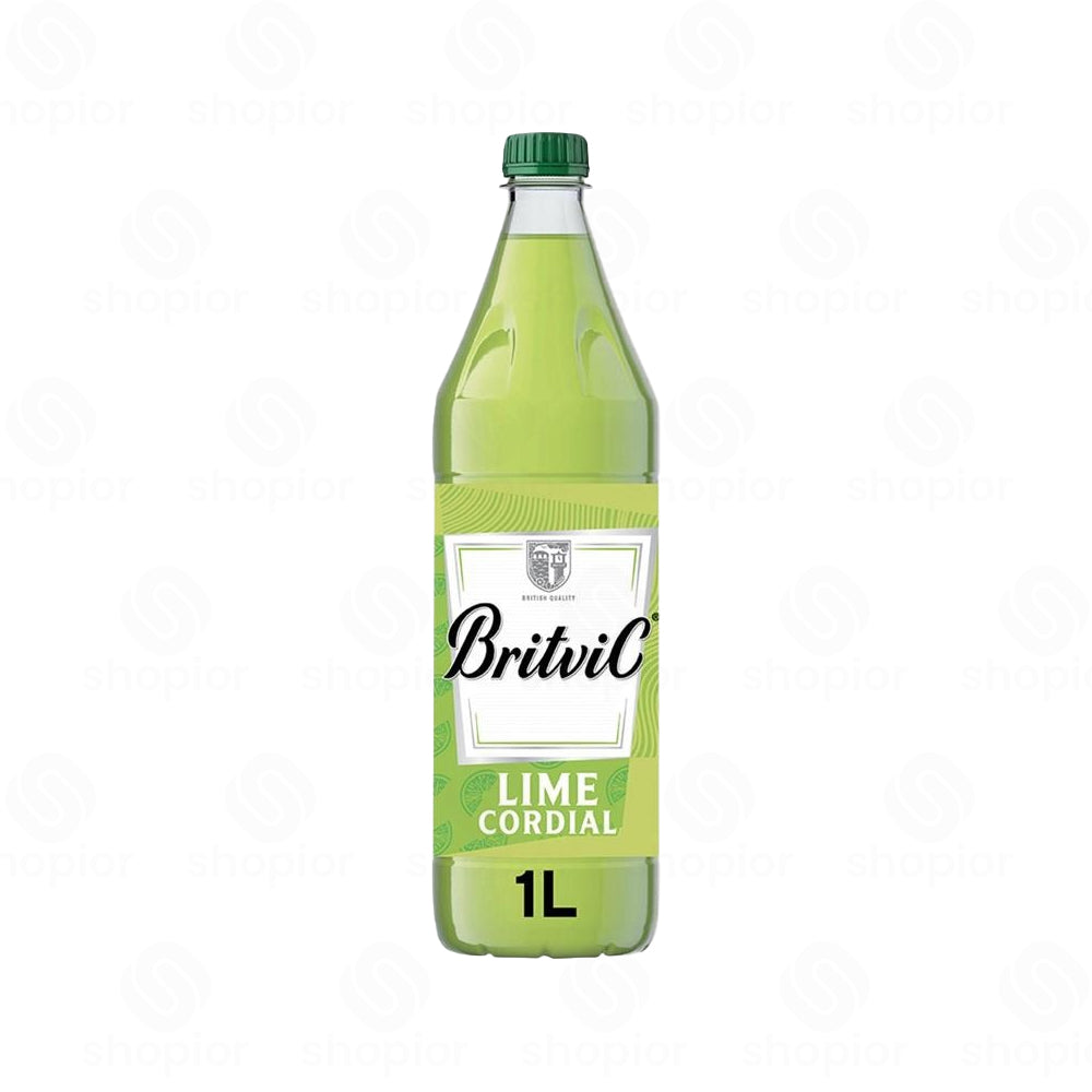 Britvic Fruit Cordial Concentrate – Dilutable Squash Drink, No Added Sugar, Lime Variety | 1L×12Pack