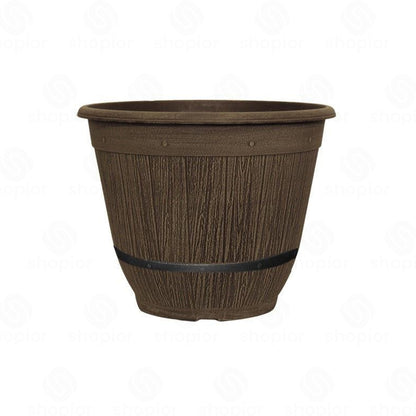 Cask Planter Bell with Band 35cm – Large Barrel Effect Garden Plant Pot | Indoor Outdoor Use