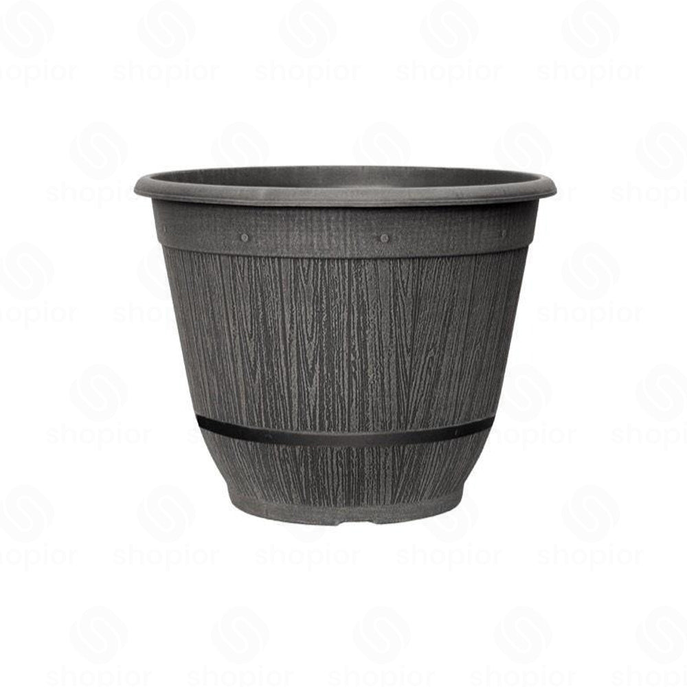 Cask Planter Bell with Band 35cm – Large Barrel Effect Garden Plant Pot | Indoor Outdoor Use