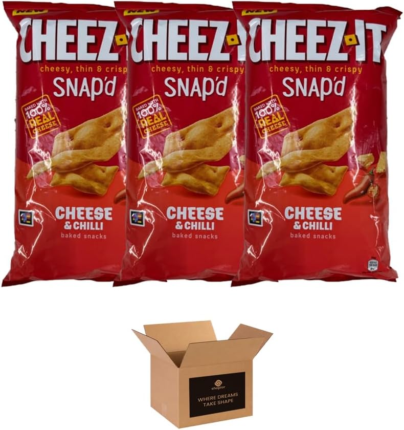 Cheez-It Snap’d Thin & Crispy Baked Cheese Snacks – Made with Real Cheese