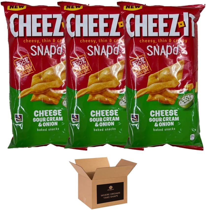 Cheez-It Snap’d Thin & Crispy Baked Cheese Snacks – Made with Real Cheese