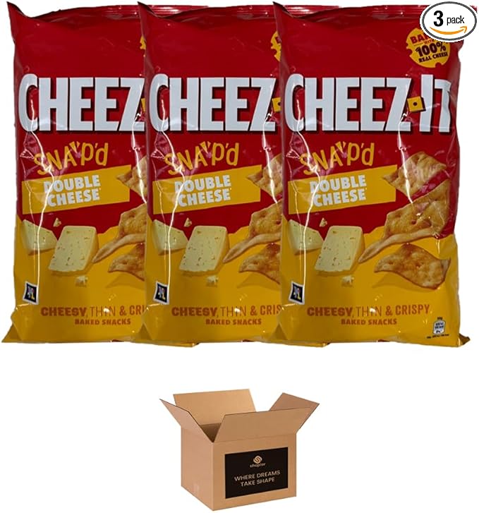 Cheez-It Snap’d Thin & Crispy Baked Cheese Snacks – Made with Real Cheese