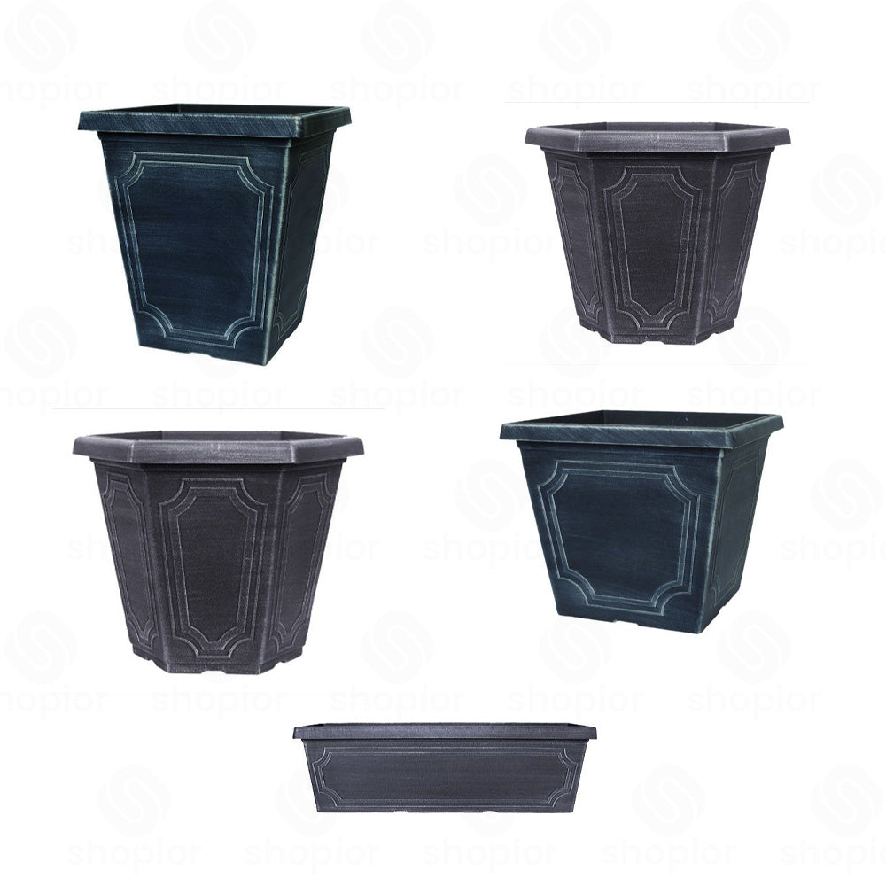 Classic Estate Planter Collection – Chalk Effect | Round, Square, Tall Square & Window Box Plant Pots