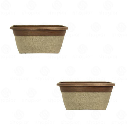 Decorative Plastic Planter Collection | Rustic Crackle Hanging Baskets  Indoor Plant Pots