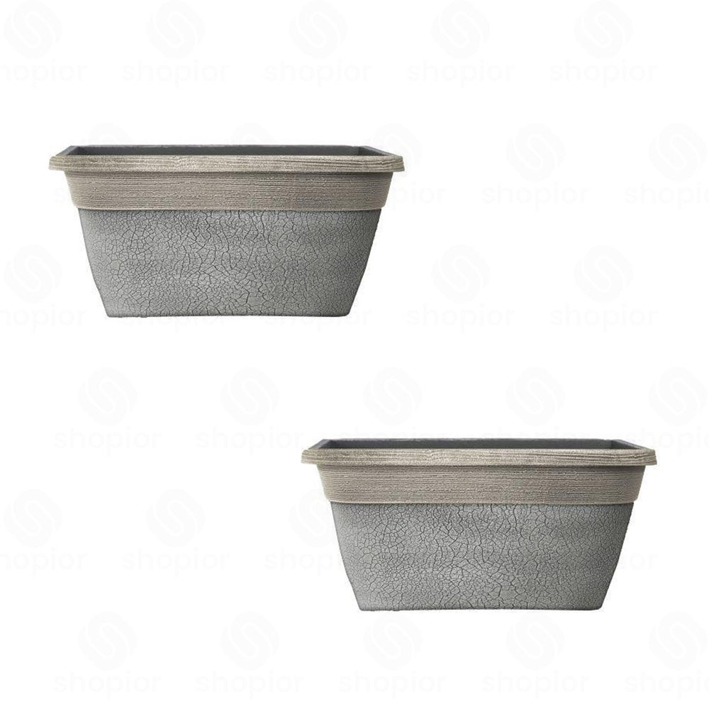 Decorative Plastic Planter Collection | Rustic Crackle Hanging Baskets  Indoor Plant Pots