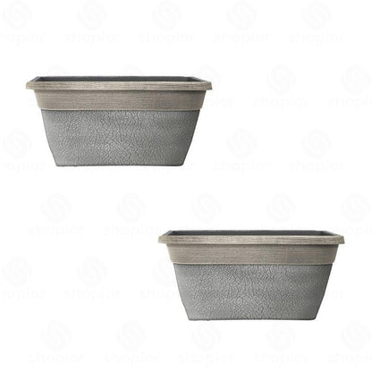 Decorative Plastic Planter Collection | Rustic Crackle Hanging Baskets  Indoor Plant Pots