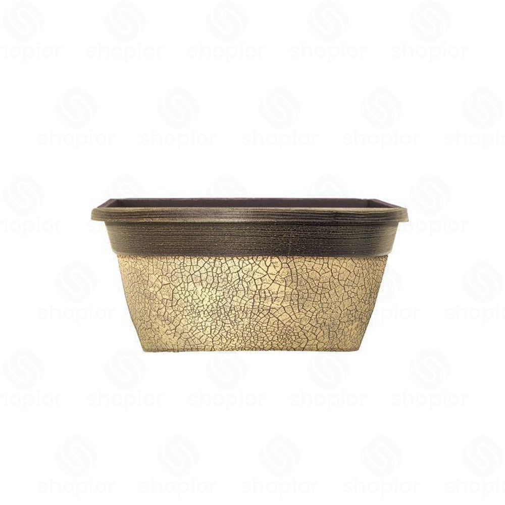 Decorative Plastic Planter Collection | Rustic Crackle Hanging Baskets  Indoor Plant Pots