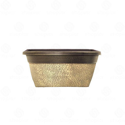Decorative Plastic Planter Collection | Rustic Crackle Hanging Baskets  Indoor Plant Pots