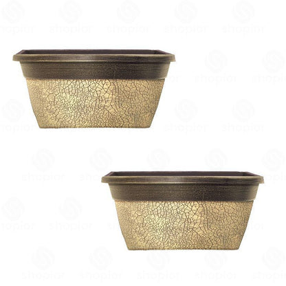 Decorative Plastic Planter Collection | Rustic Crackle Hanging Baskets  Indoor Plant Pots