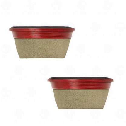 Decorative Plastic Planter Collection | Rustic Crackle Hanging Baskets  Indoor Plant Pots