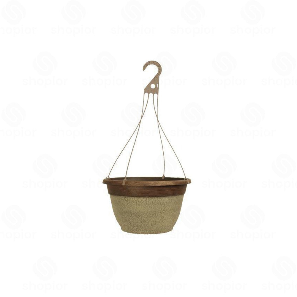 Decorative Plastic Planter Collection | Rustic Crackle Hanging Baskets  Indoor Plant Pots