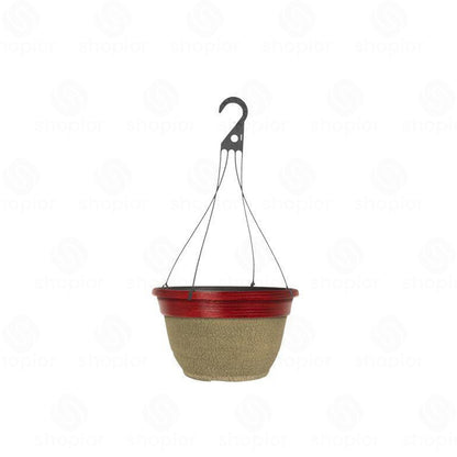 Decorative Plastic Planter Collection | Rustic Crackle Hanging Baskets  Indoor Plant Pots