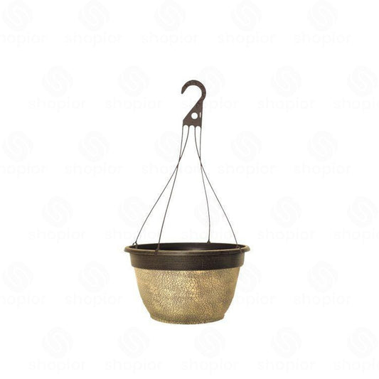 Decorative Plastic Planter Collection | Rustic Crackle Hanging Baskets  Indoor Plant Pots