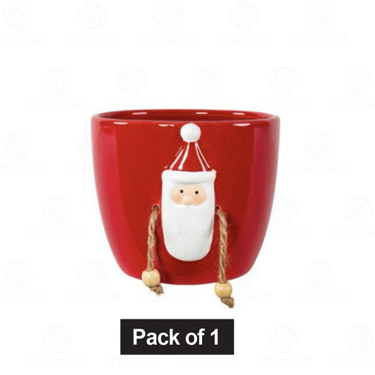 Christmas Ceramic Planter Collection | Santa, Stag, Snow Scene & Merry Christmas Decorative Plant Pots Gift