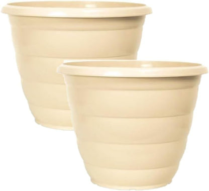 30cm (12 Inch) Plastic Planter Round Ascot Flower Pot | Garden Plant Pot