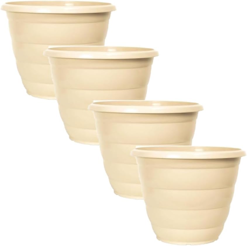 30cm (12 Inch) Plastic Planter Round Ascot Flower Pot | Garden Plant Pot