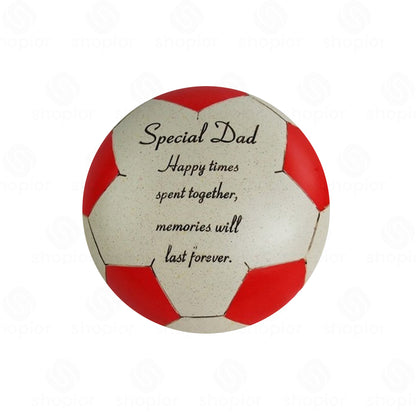 3D Football Memorial Plaque | Weatherproof Graveside Cemetery Ornament