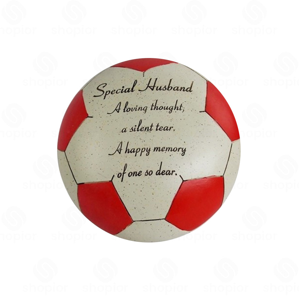 3D Football Memorial Plaque | Weatherproof Graveside Cemetery Ornament